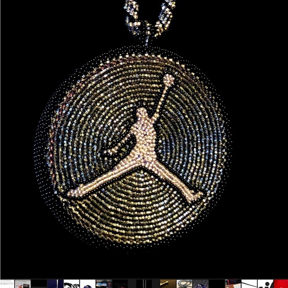 Custom Jumpman Beadwork necklace. - Picture 2 of 2